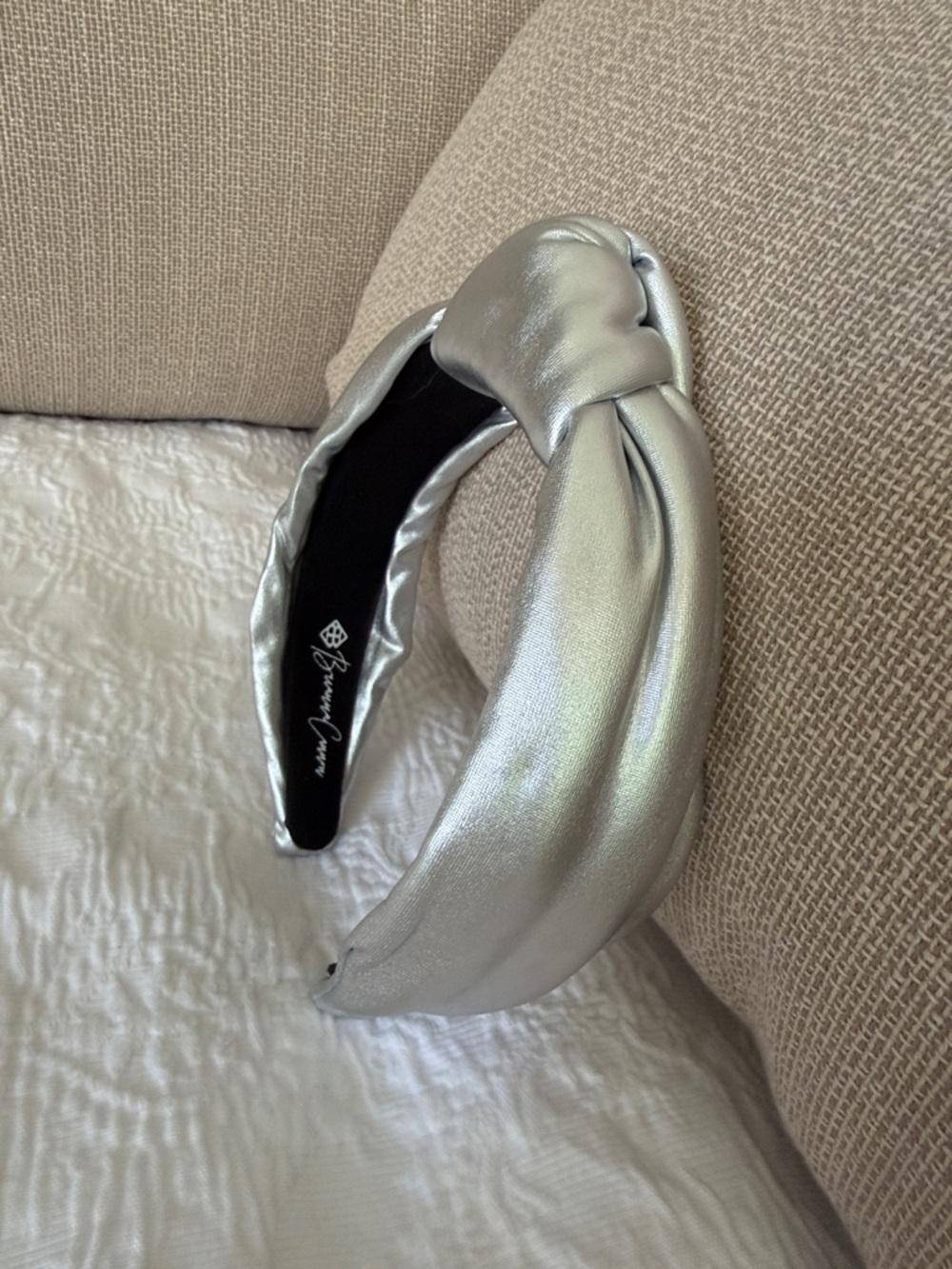 Metallic Silver Knotted Headband by Brianna Cannon
